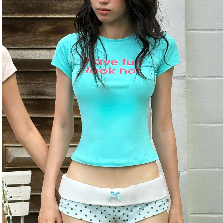 【AIAI】Hot For Him 緊身修身 Baby Tee 短袖上衣